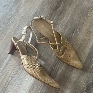 Tan Woven Leather Sandals Danielle Tucci size 38.5